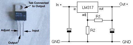 variable voltage regulator circuits, LM317