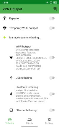 VPN Hotspot: Main screen