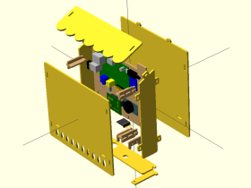Exploded view of the case in OpenSCAD