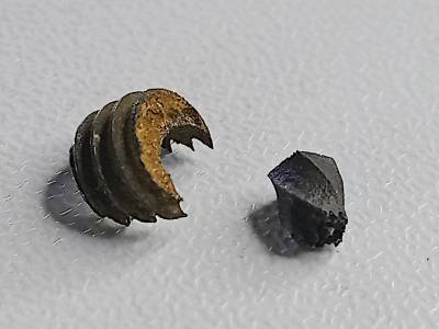 The resideues of the bolt and the extractor removed The resideues of the bolt and the extractor removed